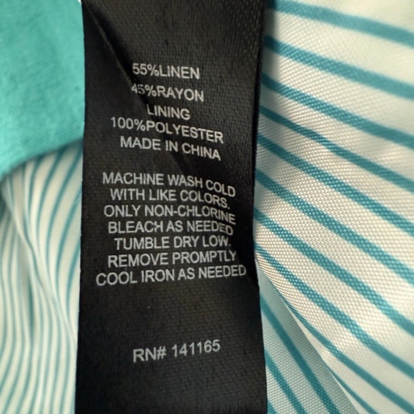 Harve Benard Women’s Linen Blend Scuba Blue Blazer Size 12 - Picture 9 of 10